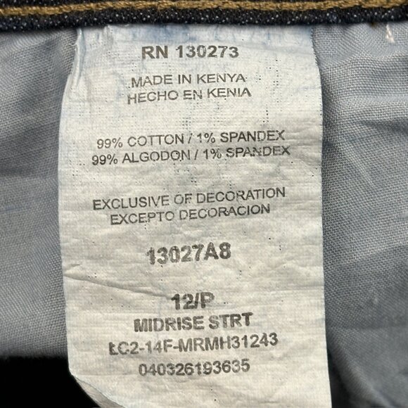 Riders by Lee Mid Rise Straight Women's size 12 Dark Wash Blue Denim jeans - Picture 3 of 4